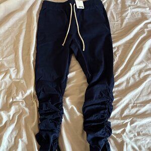 EPTM Men's Size Small Navy Skinny Stretch Pants Drawstring Lightweight Joggers
